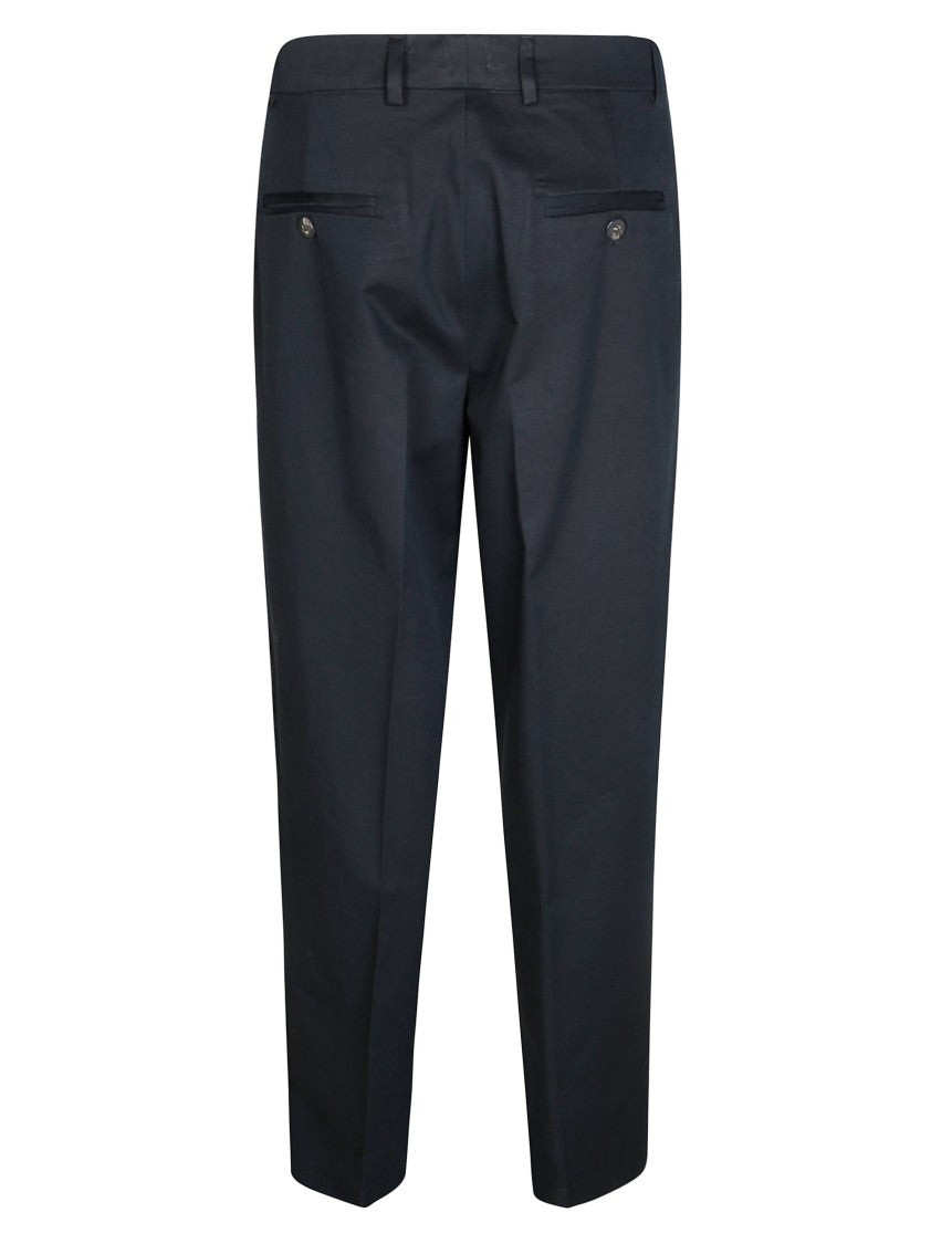 Amaranto Black Tailored Side Seam Straight-Leg Pants