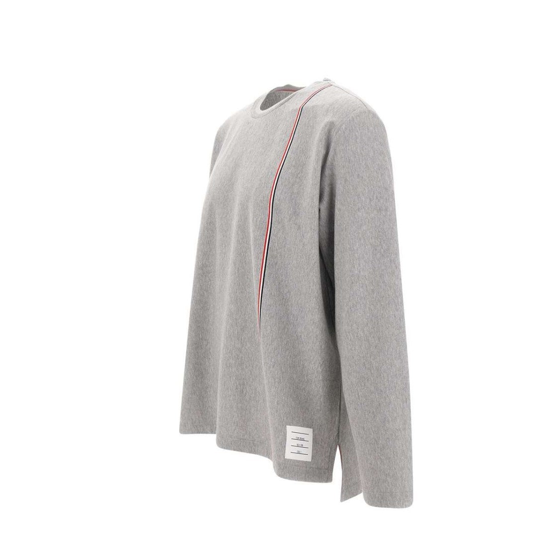 Thom Browne Long-Sleeve Cotton T-Shirt With Signature Stripe Detail