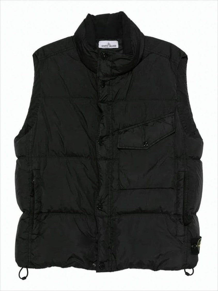 Stone Island Quilted High-Collar Vest With Adjustable Fit By Stone Island