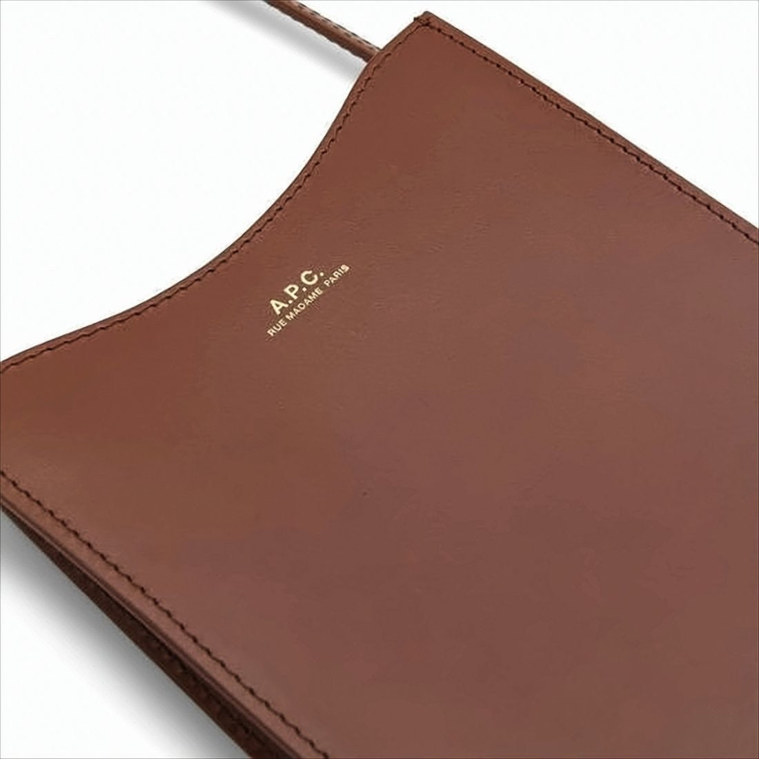 A.P.C. Rectangular Brown Leather Shoulder Bag