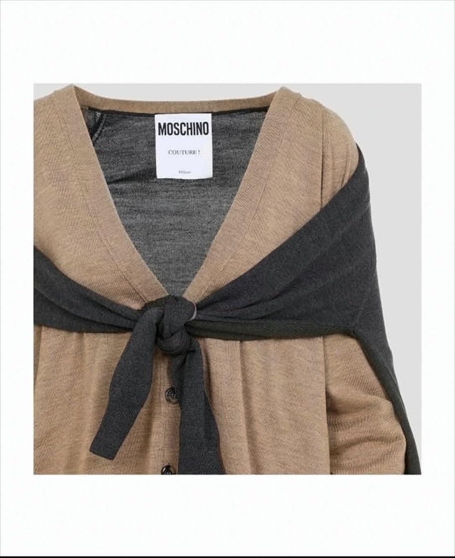 Moschino Relaxed Fit Modal Cardigan With Layered Design