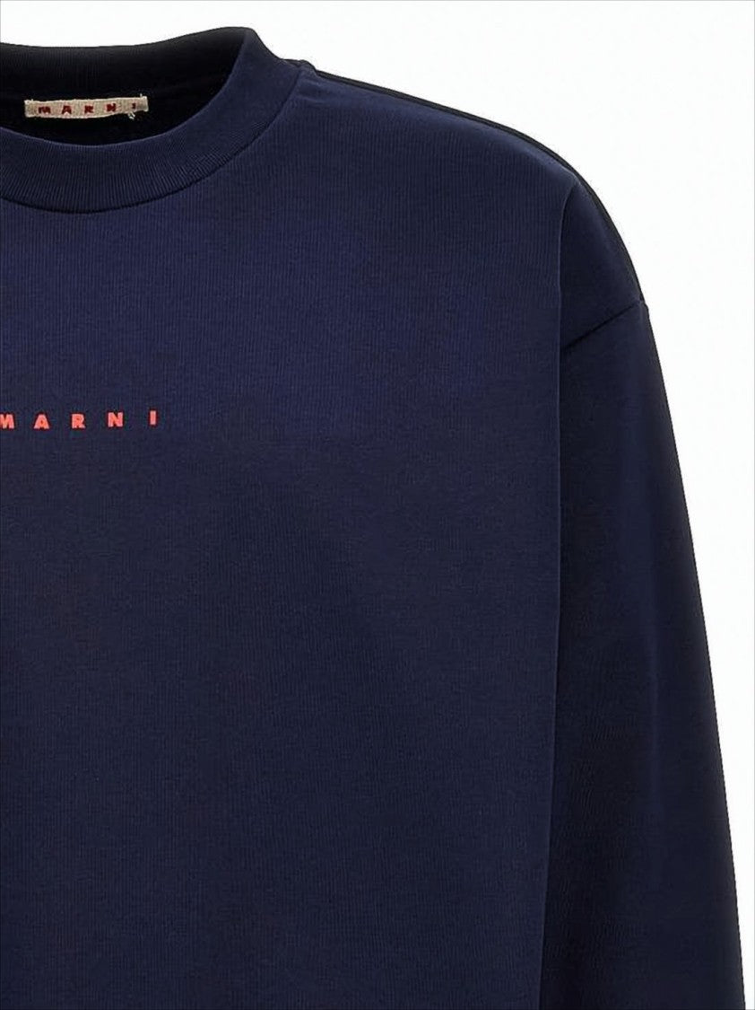 Marni Long-Sleeve Crew Neck Cotton Sweatshirt With Design