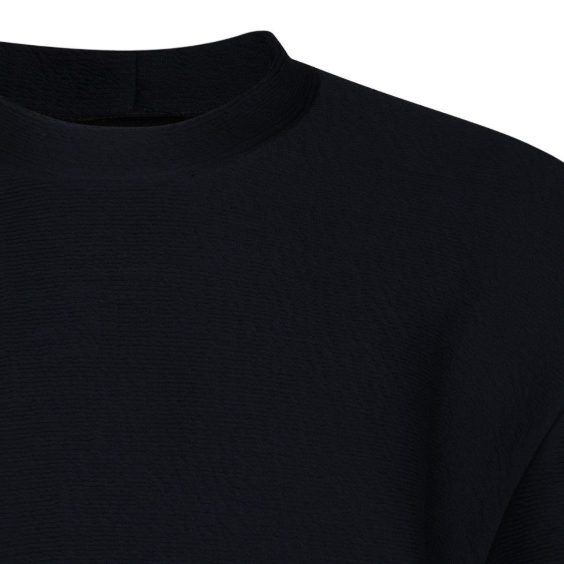 Giorgio Armani Black Ribbed Crewneck Sweater