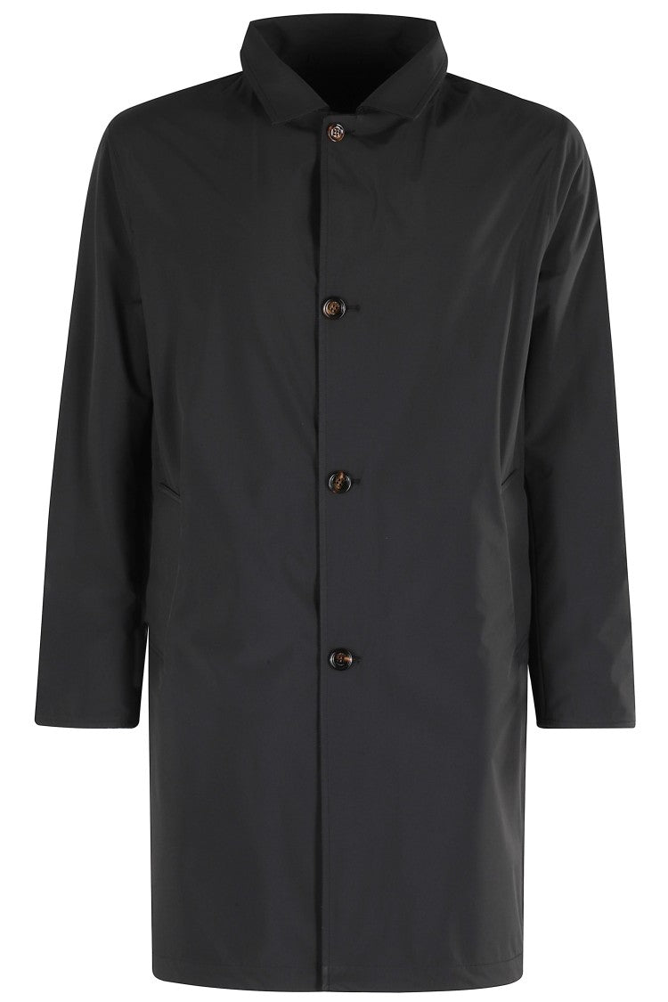 Kired Reversible Anthracite Raincoat With Classic Collar