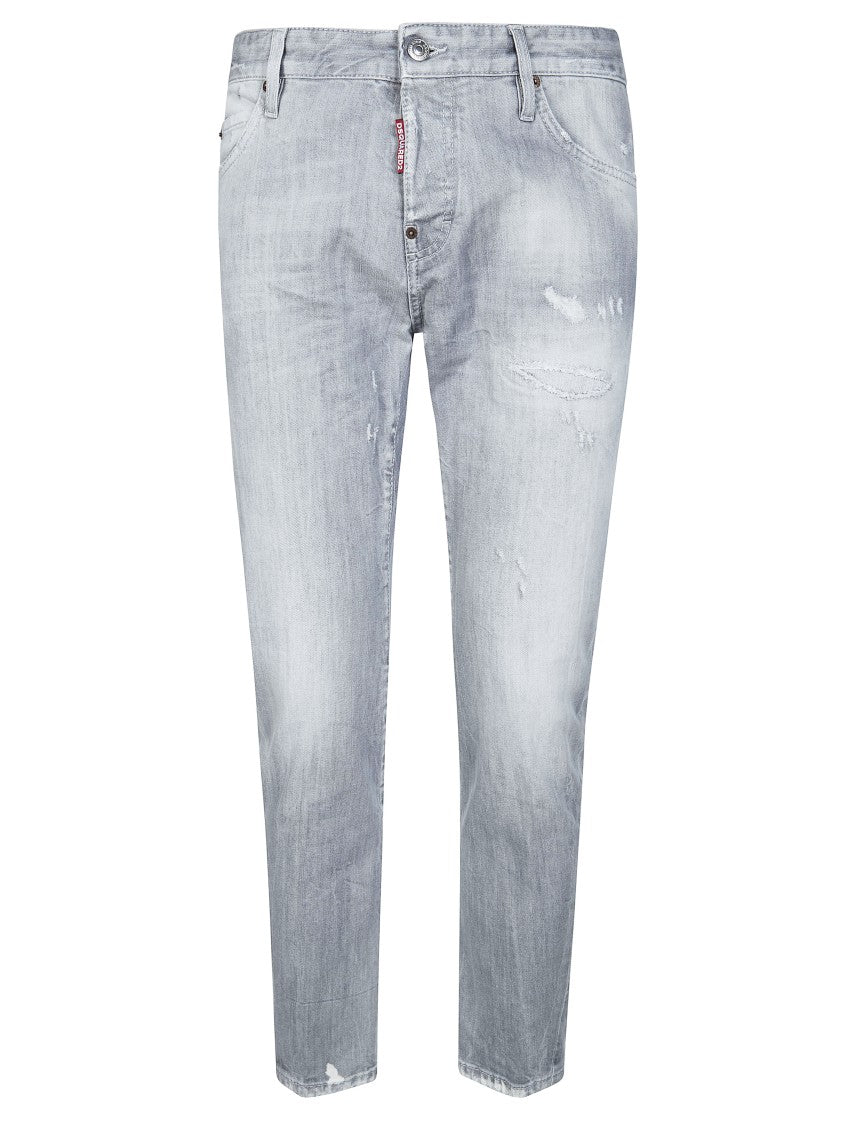 Dsquared2 Grey Slim Twst Distressed Faded Jeans