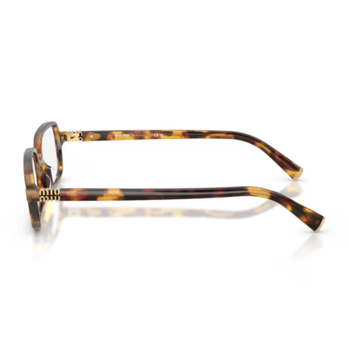 Miu Miu Havana Miu Regard Acetate Rectangular Sunglasses