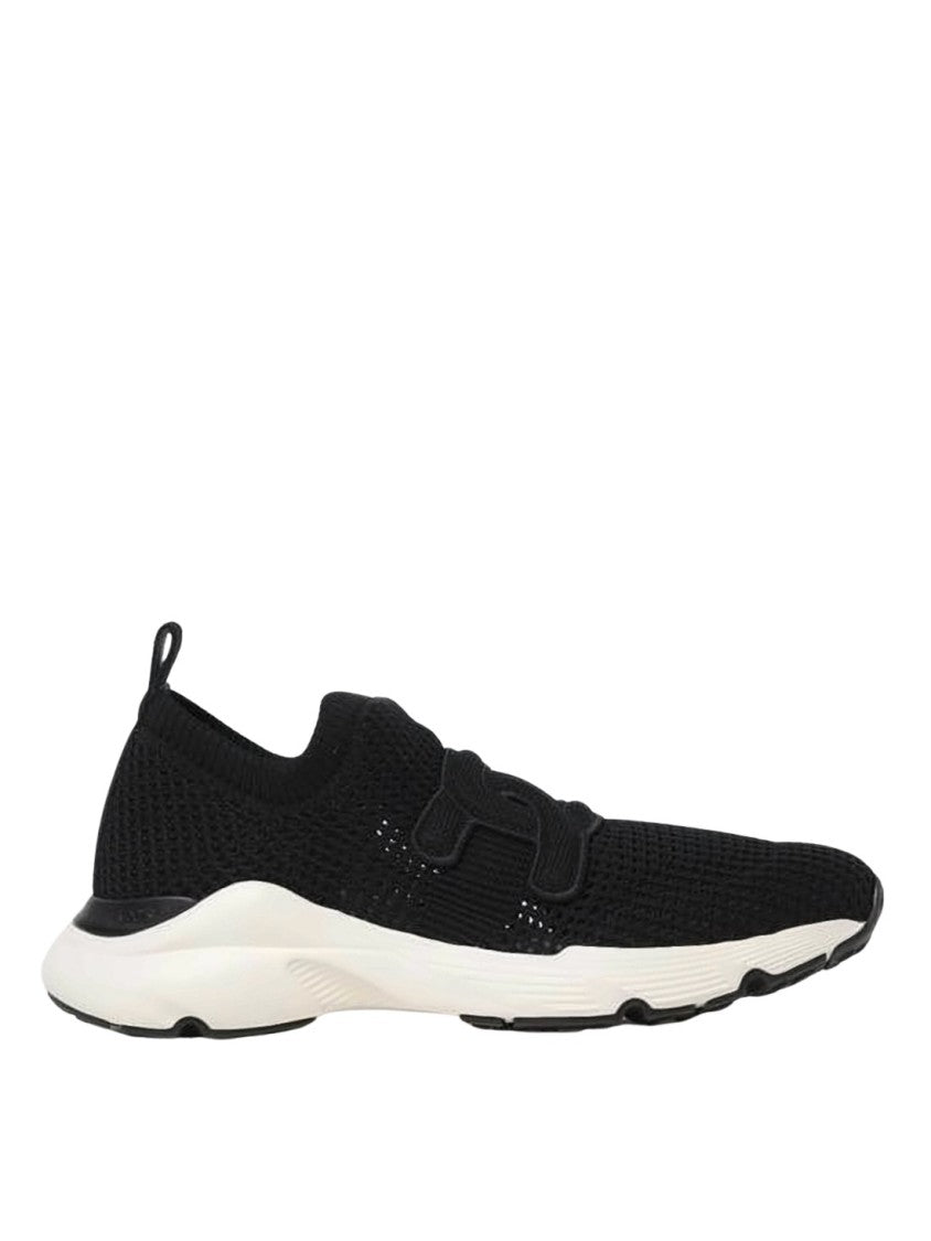 Tod's Textured Strap Black Sneakers With Rubber Sole
