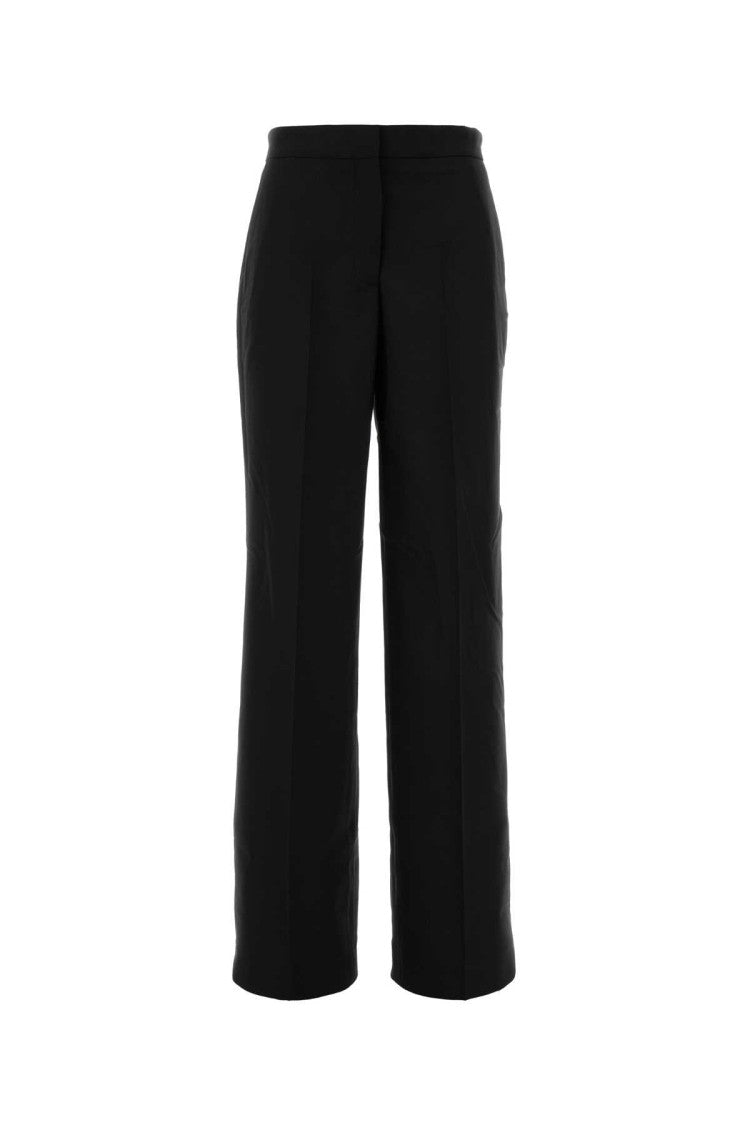 Tory Burch Black Stretch Wool Wide-Leg Pant