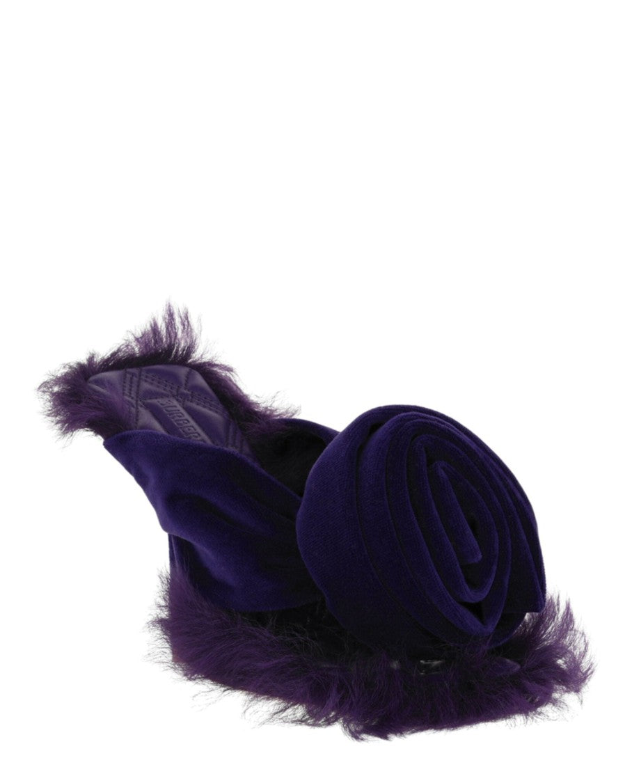 Burberry Step Rose Velvet Heeled Sandals