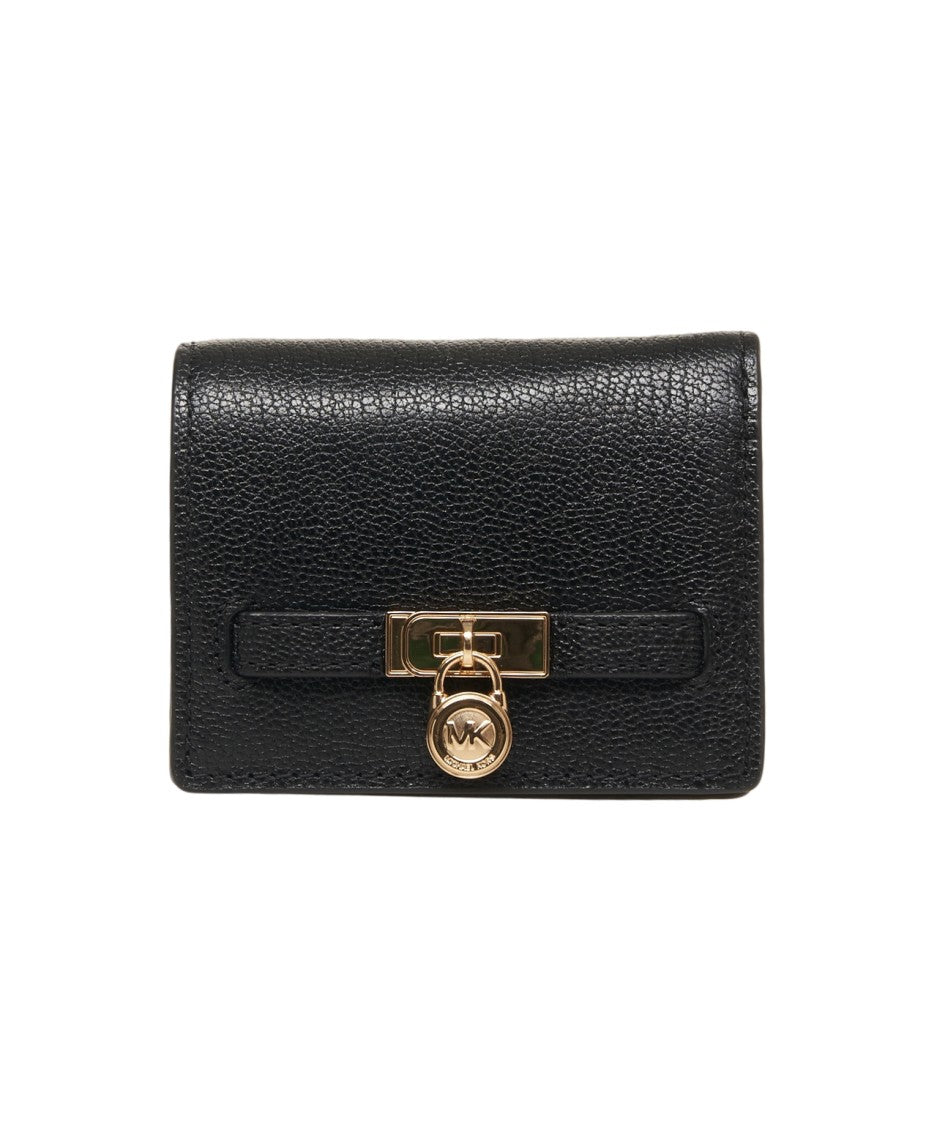 Michael Kors Pebbled Leather Wallet With Gold-Tone Lock