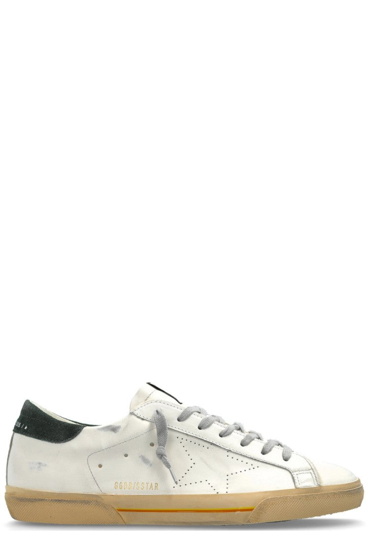 Golden Goose White Leather Sneakers With Journey Print And Perforated Design