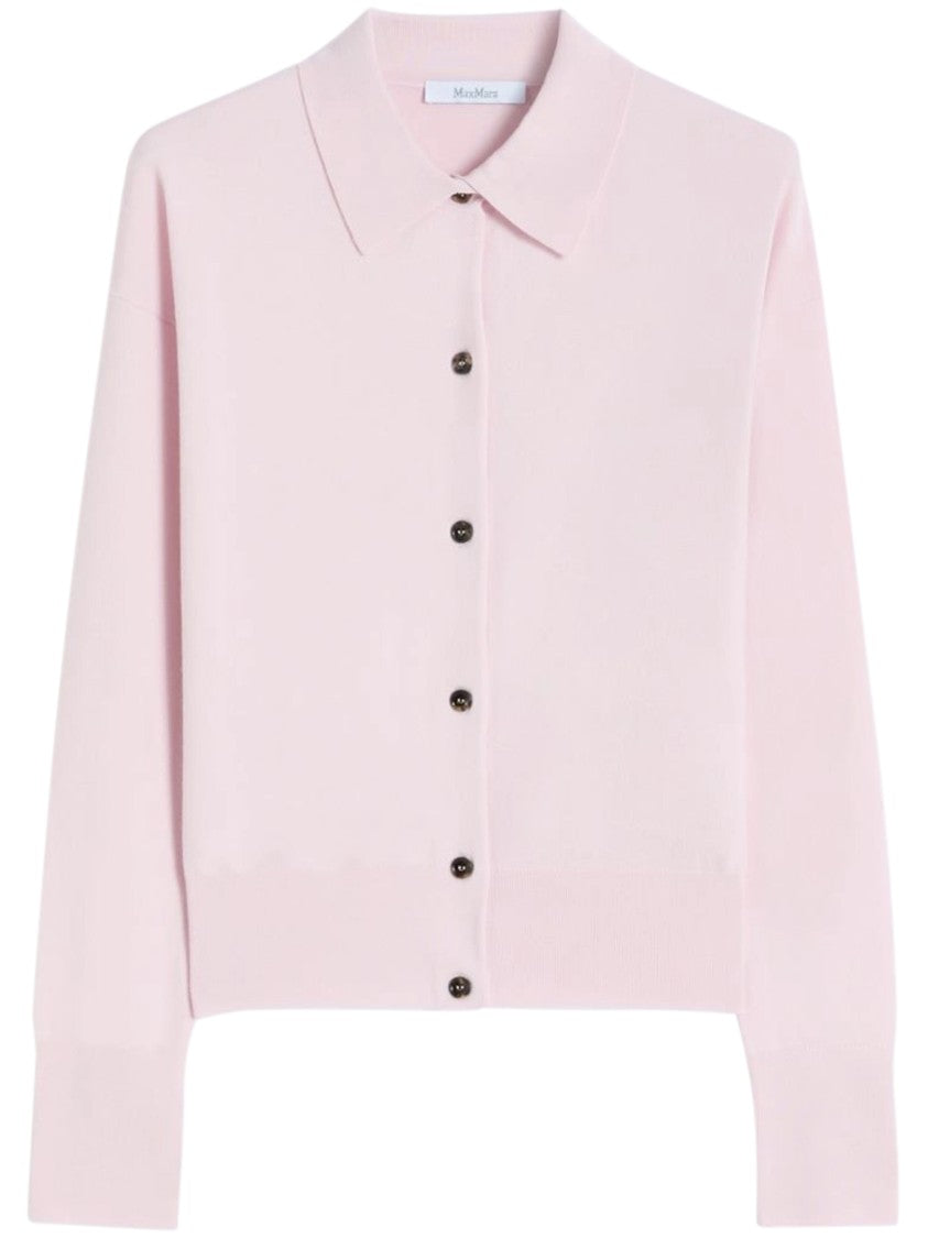 Max Mara Cropped Cardigan With Classic Collar And Button Closure