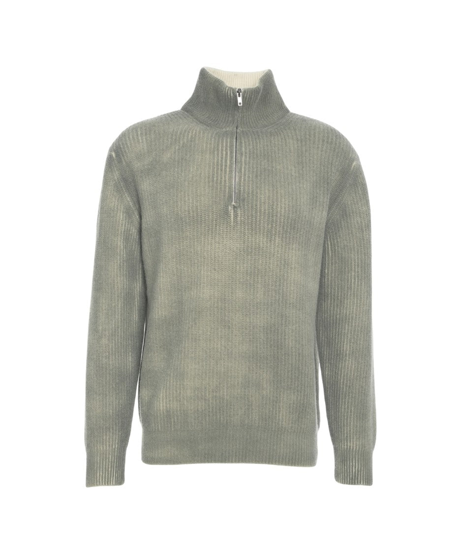 Atomo Factory Half-Zip Ribbed Turtleneck Sweater
