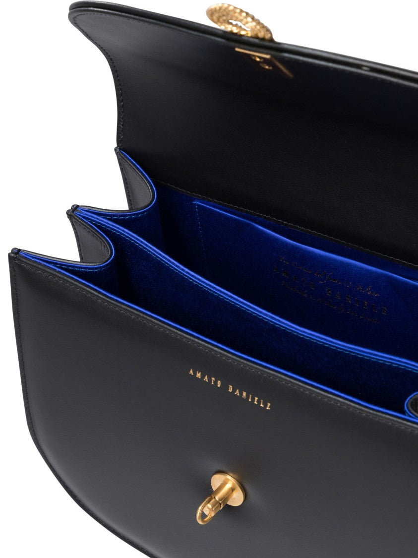 Amato Daniele Black Leather Crossbody Bag