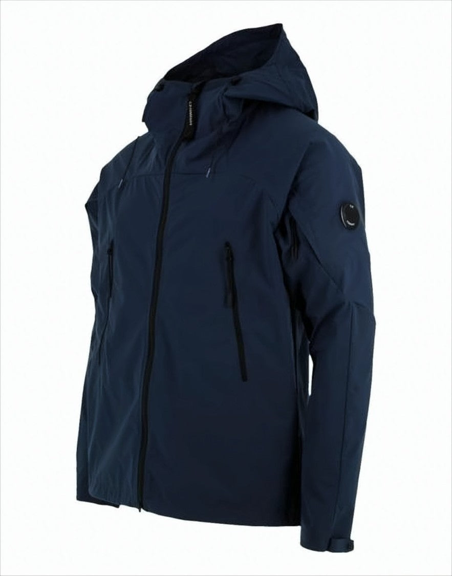 C.P. Company Minimalist Blue Polyester Jacket With Zippered Pockets