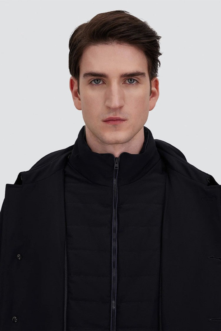 Herno Blue Polyamide Point-Collar Car Jacket