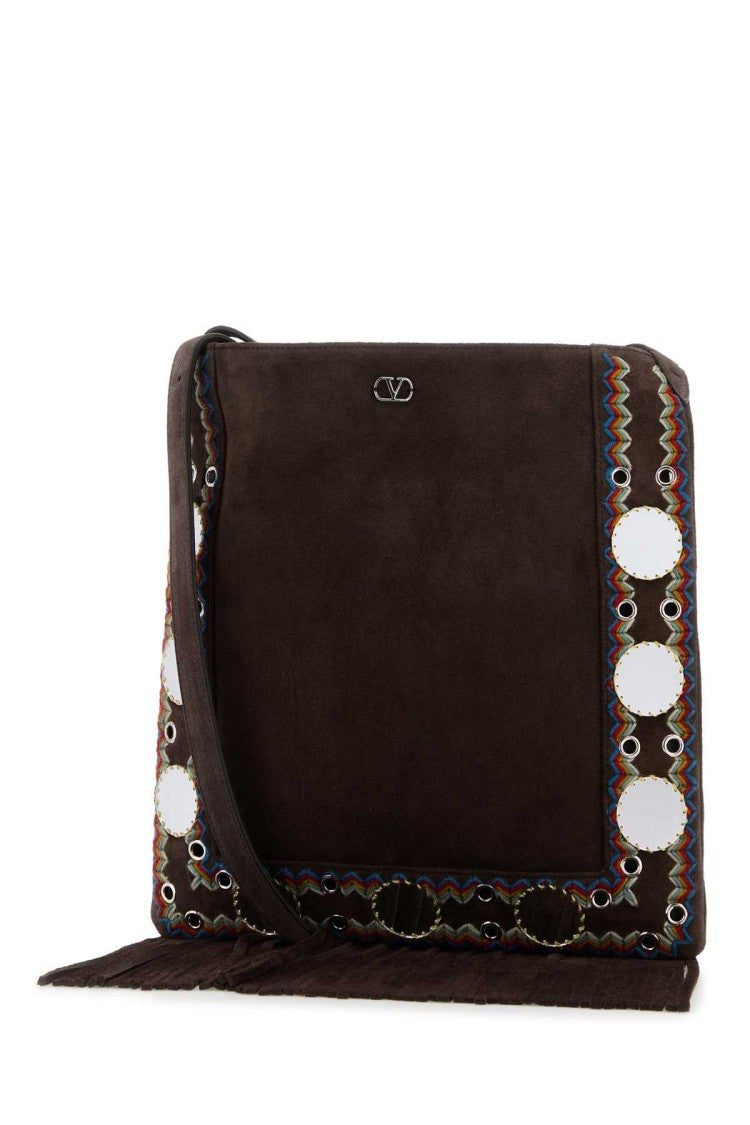 Valentino Garavani Brown Suede Nellcã´Te Crossbody Bag