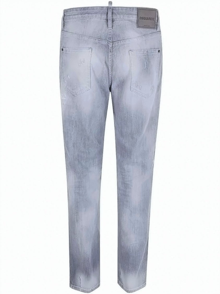 Dsquared2 Light Grey Distressed Denim Pants