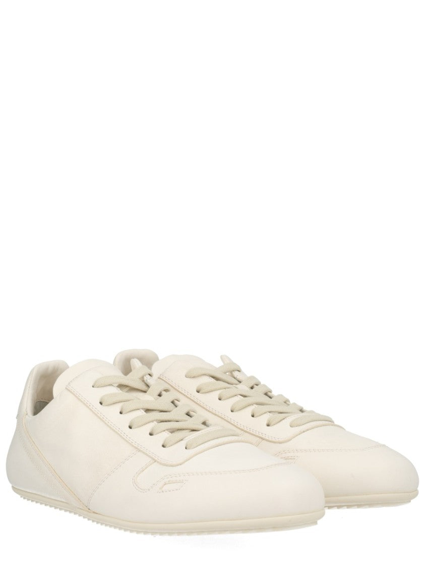 Rick Owens Minimal Low-Profile Tonal Laces Lambskin Sneakers