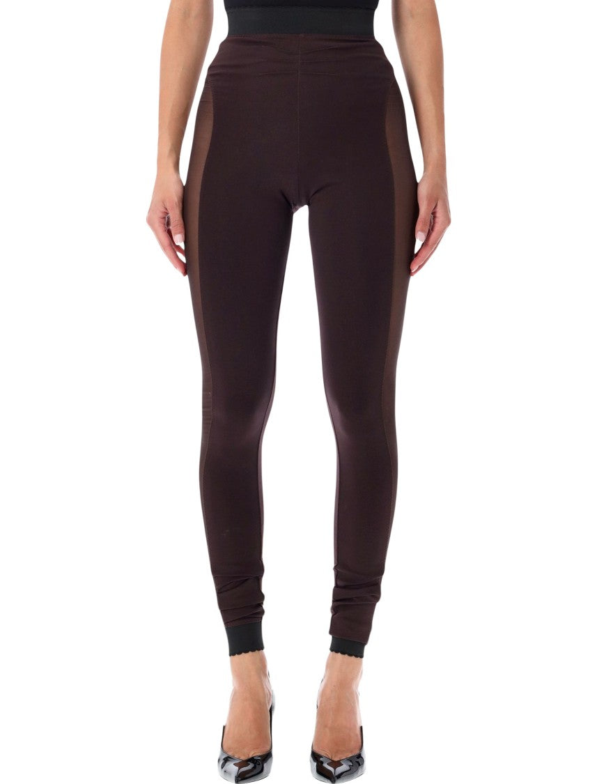 The Attico High-Waisted Mesh Panel Leggings