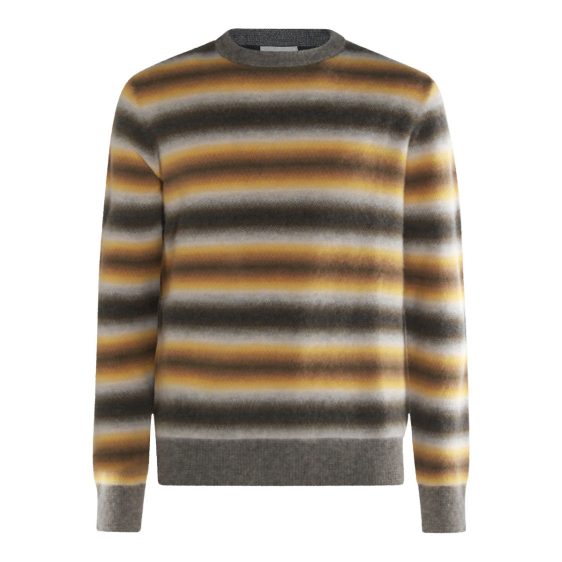 Piacenza Cashmere Gradient Stripe Cashmere Sweater With Ribbed Details