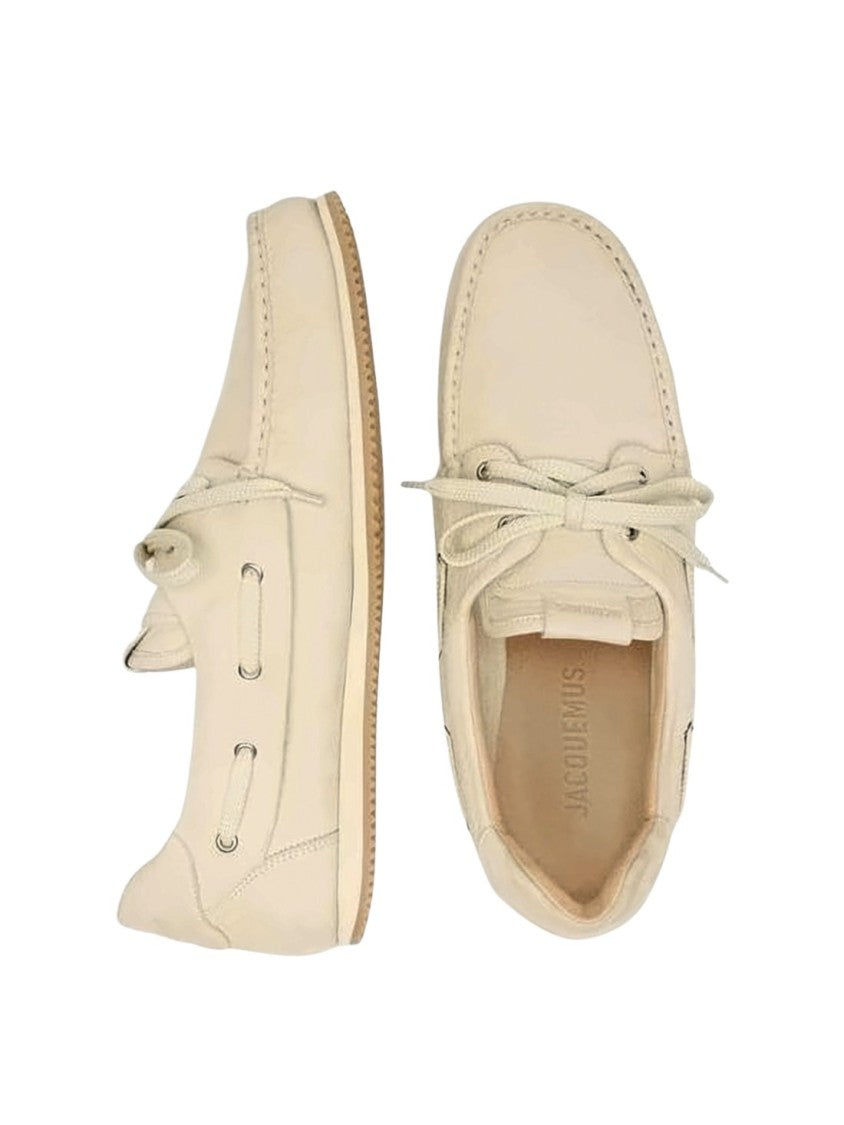 Jacquemus Minimalist Leather Loafers With Lace-Up Detail