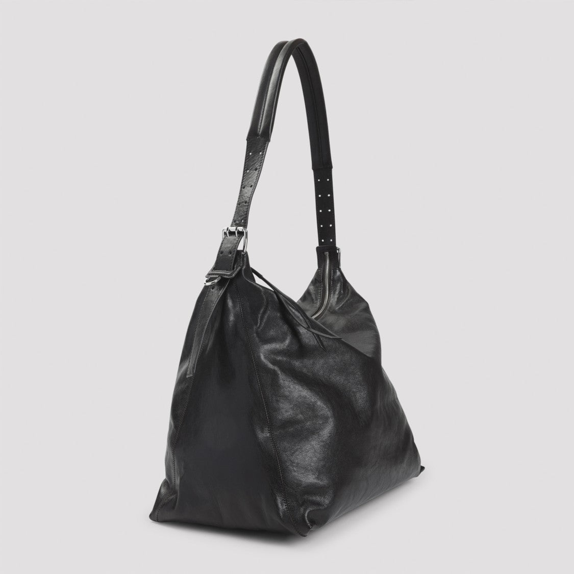 Lemaire Brown Leather Shoulder Bag With Adjustable Strap