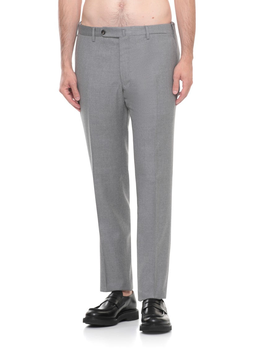 Incotex Tailored Wool And Cotton Blend Pants With Buttoned Details