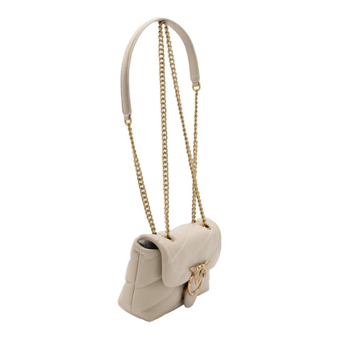 Pinko Quilted Shoulder Bag With Distinctive Gold-Tone Clasp
