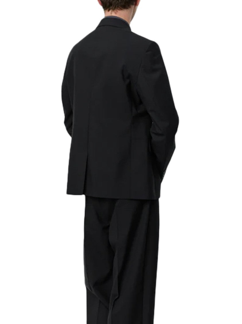 Mfpen Single-Breasted Black Wool Blazer With Tailored Fit