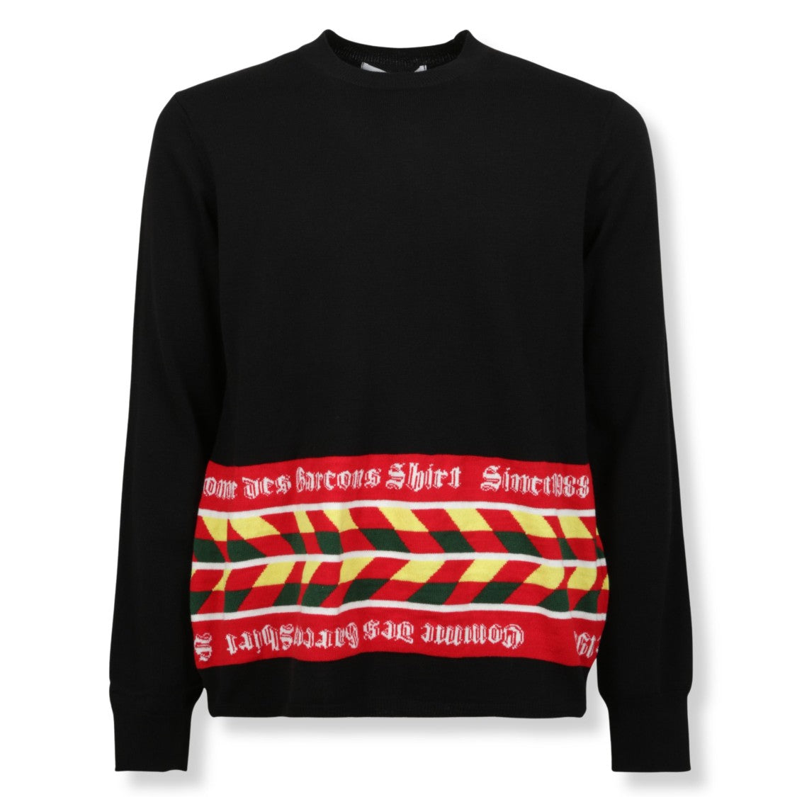 Comme Des Garçons Intarsia Football Scarf Knit Sweater