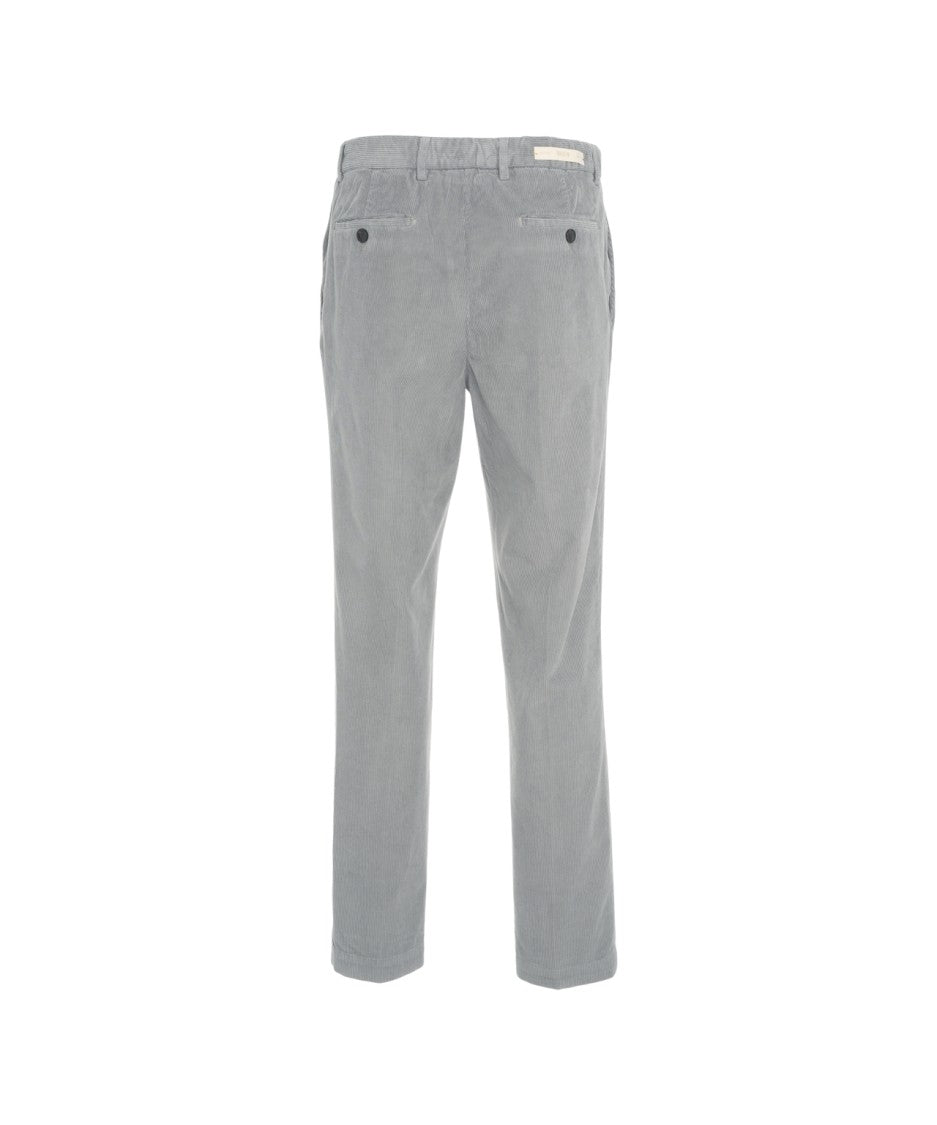 Briglia Soft Grey Corduroy Trousers With Timeless Elegance