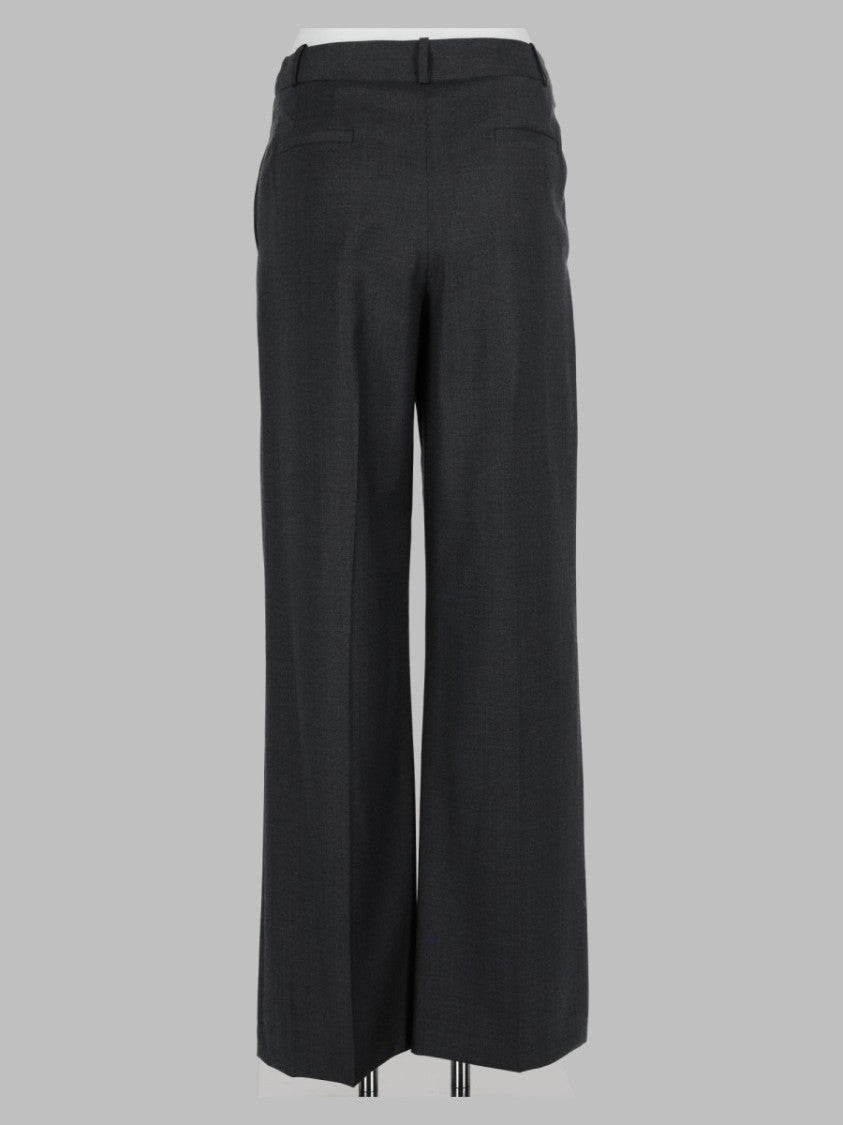 Loulou De Saison Grey Premium Virgin Wool Wide-Leg Pants
