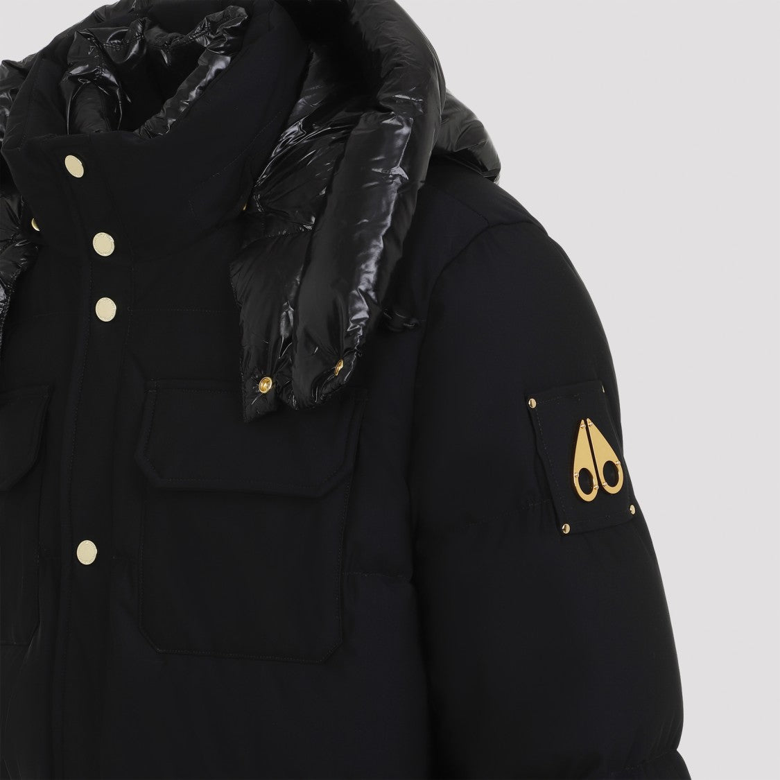 Moose Knuckles Feather Down Jacket With Design And Functional Pockets