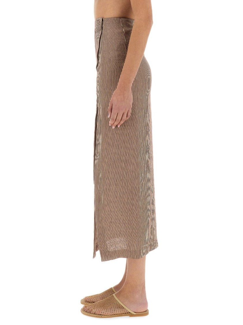 Alysi Micro Stripe Longuette Skirt