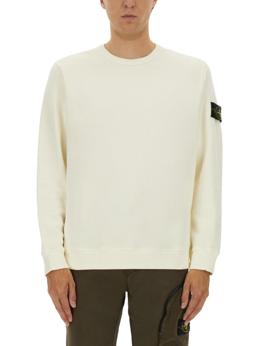 Stone Island Organic Cotton Sweatshirt With Crew Neckline