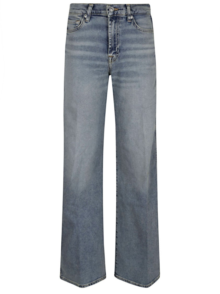 7 For All Mankind Light Blue Wide-Leg Jeans