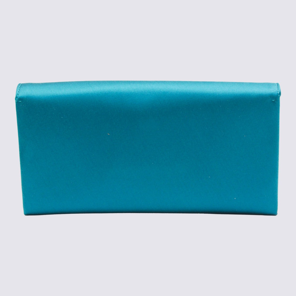 Tom Ford Teal Satin Clutch Bag With Gold-Tone Closure