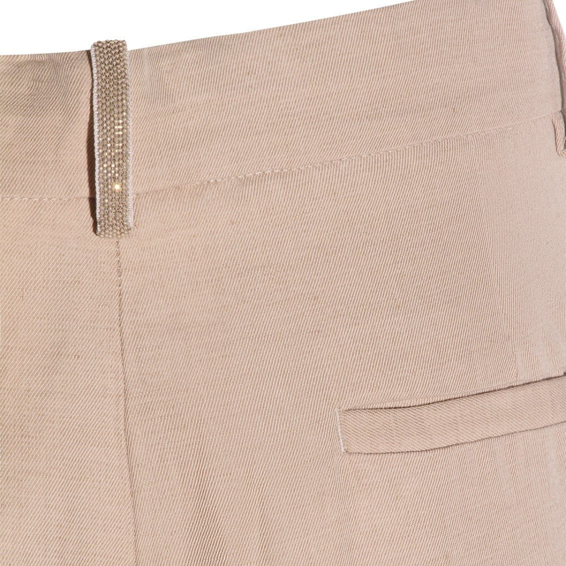 Fabiana Filippi High-Waisted Beige Shorts With Pleated Detailing