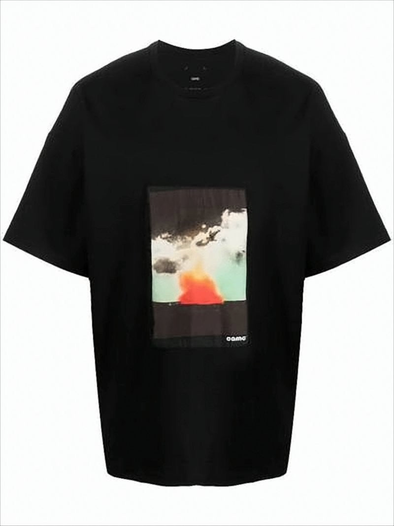 Oamc Relaxed Fit Black Graphic Print T-Shirt