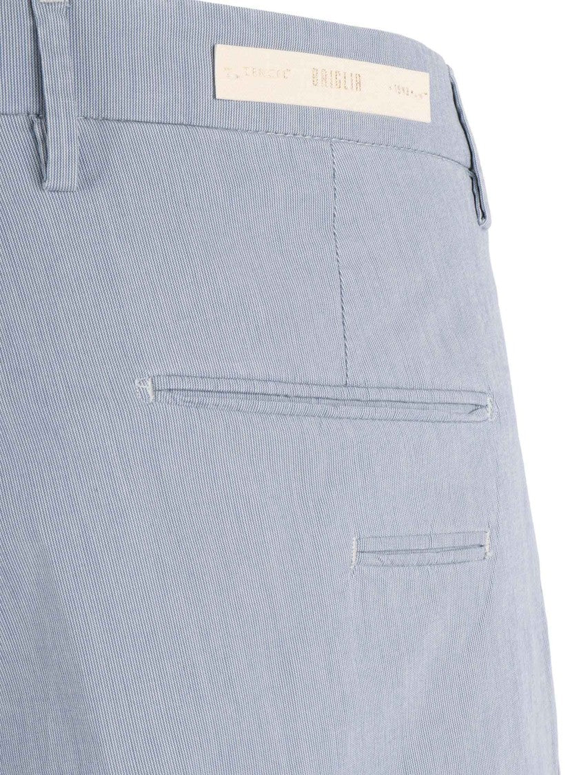 Briglia Blue Tailored Cuffed Straight-Leg Pants