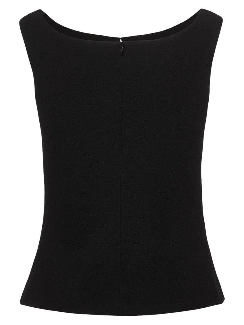 Magda Butrym Fitted Flower Detail Boat-Neck Top