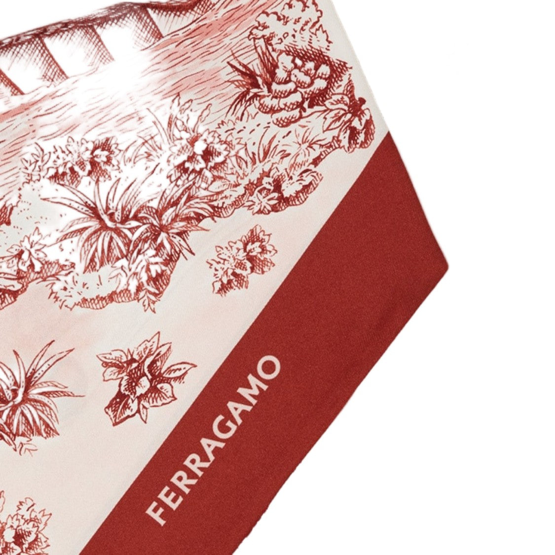 Salvatore Ferragamo Pink Voyage Print Silk Bandeau