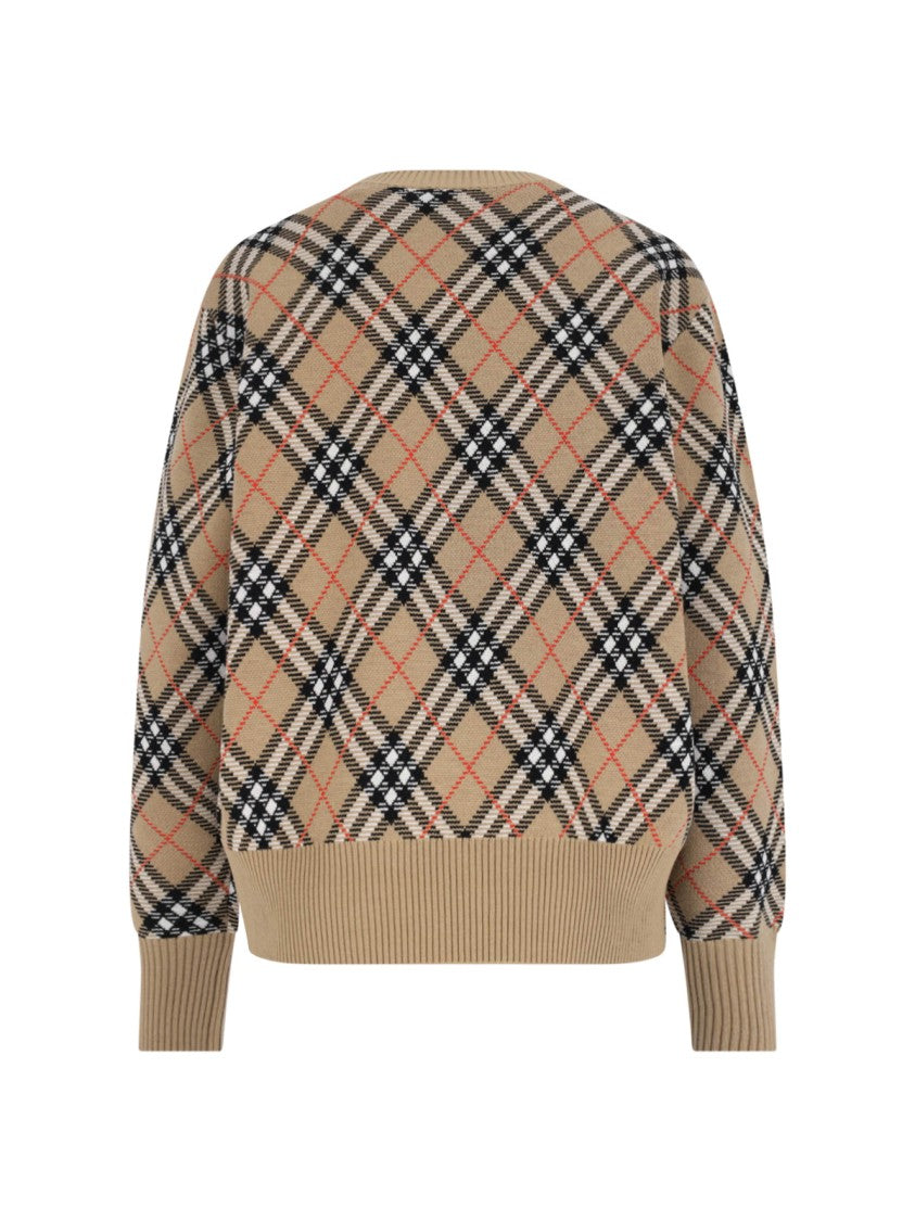 Burberry "Check" Crewneck Sweater – Beige