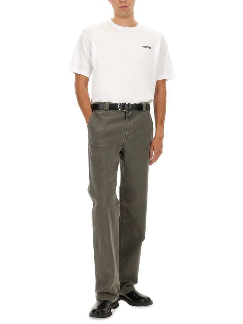 Aspesi Straight-Leg Cotton Pants With Mid-Rise Waist And Belt Loops