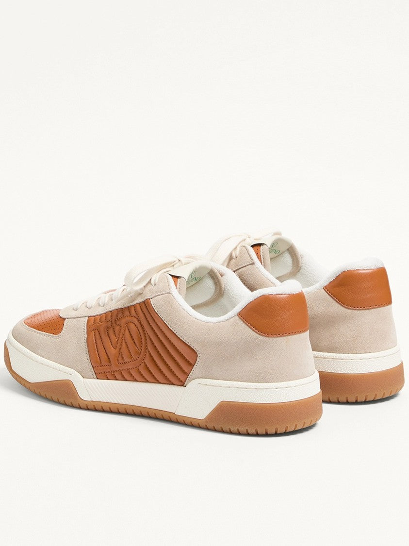 Valentino Tan Sneakers Low-Top Smooth Leather Sneakers
