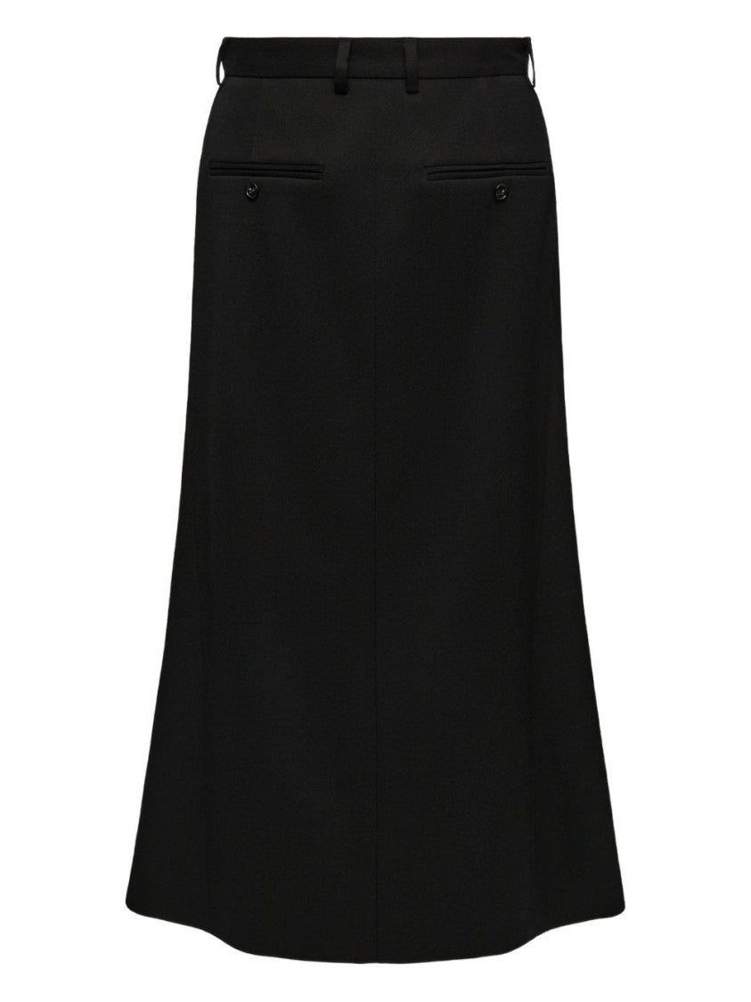 Mm6 By Maison Margiela Flared Black Midi Skirt With Structured Design