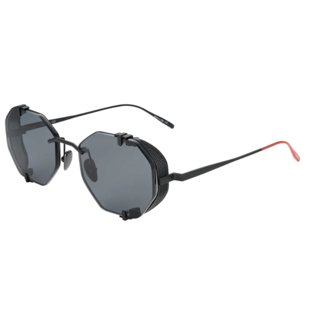 Vysen Uttar Ut-1 Octagonal Titanium Sunglasses With Perforated Side Shields