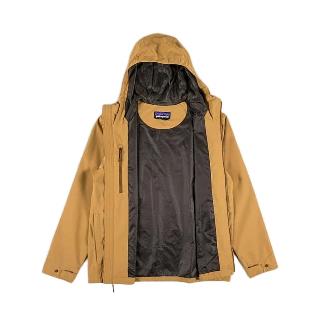 Patagonia Minimalist Tan Jacket With Adjustable Hood