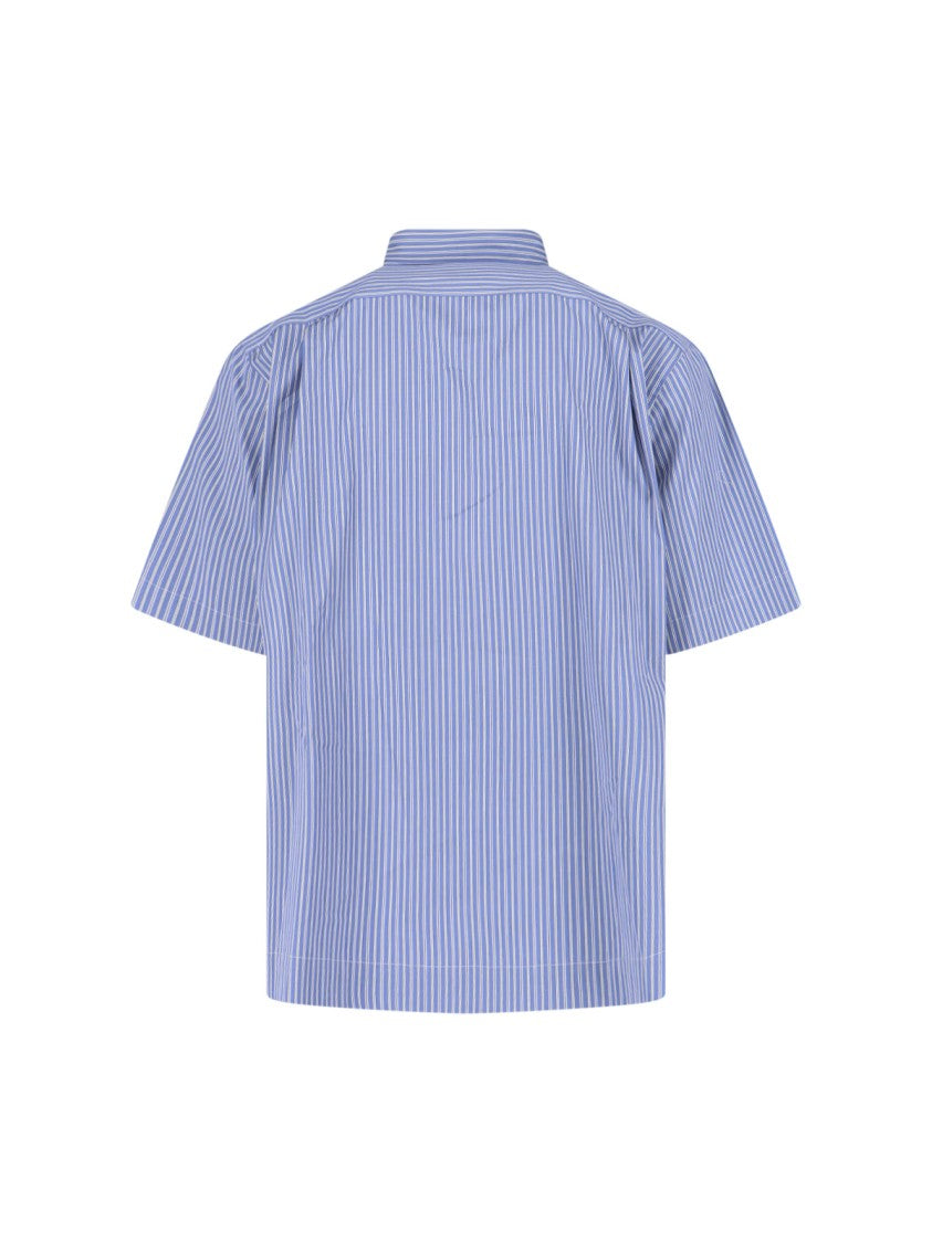 Sacai Blue Striped Cotton Poplin Shirt